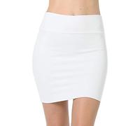 Fashion Aktiv Basic Double-Layer Cotton Simple Stretchy Tube Pencil Mini Skirt - White - Medium