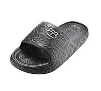 Fashion All Seasons Men Slippers Home Bathroom Non Slip Soft Open Toe Comfortable Cartoon Bear Print Simple Slide, Happy Summer Days