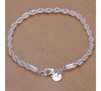 Fashion Alloy Twist Bracelet Silver Tone Unique Design
