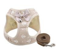Fashion Anchor Cat Harness and Leash Set Adjustable Chest Strap Vest with Bell Ribbon Bow Walking Lead (YELLOW S)