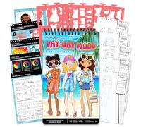 Fashion Angels Vay-Cay Mode Compact Sketch Portfolio Design Your Dream Vacation Wardrobe! Includes Sticker Sheets, Stencils, Intro Pages and 30 Drawing Pages, Craft Kit for Tweens & Teens