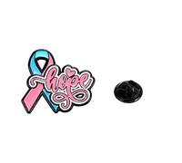 Fashion Awareness Ribbon Brooch Pin for Women Girls Pink Enamel Round Butterfly Flower Breast Cancer Awareness Brooches Lapel Pins Unique Dress Accessories Jewelry Souvenir (Hope)