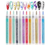 Fashion Base 12PCS Nail Art Pens - Nail Art Graffiti Pen Nail Drawing Pen - Nail Varnish Pens - Quick Dry Fine Tips Nail Polish Pen for DIY Nail Art Decoration DIY Dot Line Pattern
