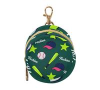 Fashion Baseball Dark Green Newborned Girl Pacifier Case Holder Portable Key Chain Wallet, Small Item Storage pouching