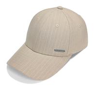 Fashion Baseball Hats for Men by King & Fifth | The Senna Baseball Cap with Low Profile & Menswear Fabric + Baseball Caps, Parchment Pinstripe, L-XL