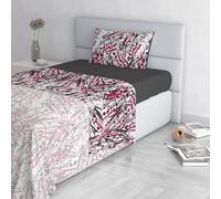 Fashion Bed Sheet Set, Made in Italy, Soft Microfibre Bed Set, Fitted Sheet, Top Sheet 150 x 270 cm and Pillowcase with Inner Flap, Single, Crazy