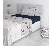 Fashion Bed Sheet Set, Made in Italy, Soft Microfibre Bed Set, Fitted Sheet, Top Sheet 150 x 270 cm and Pillowcase with Inner Flap, Single, Superstar