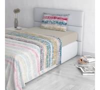 Fashion Bed Sheet Set, Made in Italy, Soft Microfibre Bed Set, Fitted Sheet, Top Sheet 180 x 270 cm and Pillowcase with Inner Flap, Queen Size, Love Lines