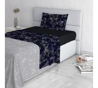 Fashion Bed Sheet Set, Made in Italy, Soft Microfibre Bed Set, Fitted Sheet, Top Sheet 180 x 270 cm and Pillowcase with Inner Flap, Queen Size, Orion