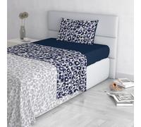 Fashion Bedding Set, Made in Italy, Soft Microfibre Bed Set, Fitted Sheet, Top Sheet 180 x 270 cm and Pillowcase with Inner Flap, Wild