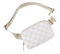 Fashion Belt Bag,Water Repellent Waist Packs,Crossbody Bags with Adjustable Strap for Travel,Party,Festival Rave,Running,Hiking (Off White)