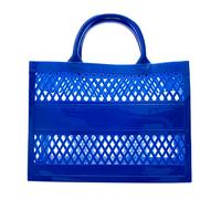 Fashion Big Capacity PVC Bag Rubber Silicone Beach Bag 1 Bore Centrifugal Clutch 40 Chain (Blue, One Size)