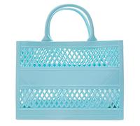 Fashion Big Capacity PVC Bag Rubber Silicone Beach Bag 1 Bore Centrifugal Clutch 40 Chain (Light Blue, One Size)