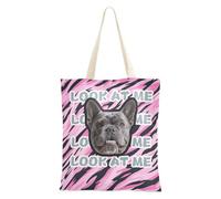 Fashion Black Peach Tigers Fur Print Customized Pet Avatars on Canvas Tote Bags Bulk Personalized Picture Canvas Bag For Women Bulk Totes For Female Friends blanks