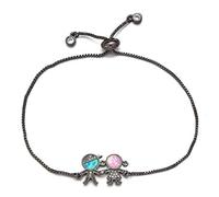 fashion blue and pink opal cubic zirconia figure charm, home accessories for boys and girls
