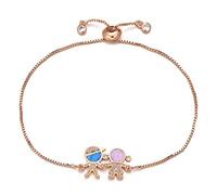 fashion blue and pink opal cubic zirconia figure charm, home accessories for boys and girls