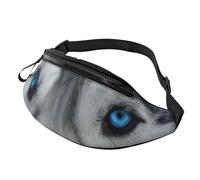 Fashion Blue Eyes Wolf Bum Bag | Fanny Pack & Chest Pack | Adjustable Waist Bag for Women & Men | Secure Zip | Lightweight & Compact | Perfect for Travel,Sports,Hiking,Outdoor