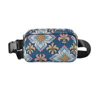 Fashion Bohemian Style Lilies Lirio Cute Crossbody Bag Waist Packs for Women Men Water Resistant Cross Body Bag Belt Pack with Adjustable Strap for Travel Shopping Running