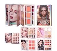 Fashion Book Style Makeup Palette - Portable Makeup Pallet,Natural Ch lush | for College Students Beginners Professionals Artists Brides Beauty Lovers Parties Special Events Daily Routine