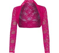 FASHION BOUTIQUE Ladies Womens Cropped Bolero Lace Shrug Plus Size UK 8-24 Cerise