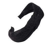 Fashion Bow Knot Women Light Silk Headband Simple Cute Girls Headband Hiking Summer (Black, One Size)