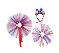 Fashion Bowknot Pet Headband Bib Pet Headband Bib Lovely Dogs Skirt Collar Headbands Set For Small Dogs Pet Skirt Colorful Pet Skirts For National Day