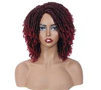 Fashion Braiding Hair for Women,Twist Wigs for Women Short Curly Synthetic Braided Hair Wig Heat Resistant Daily Wigs (D)