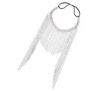 Fashion Bridal Rhinestones Hair Chain Hair Jewelry Long Tassels Headpiece Suitable For Weddings And Special Occasions Long Tassels Hoop
