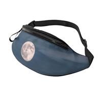 Fashion Bright Moon at Hippie Bum Bag Fanny Pack for Men Women, Large Waist Pack with Zip Pockets Adjustable Waist Bag for Fitness Exercising Climbing Running Hiking Dog Walking Outdoor