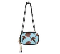 Fashion Brown Black Flower Medium Turquoise West Crossbody Purse Womens Fashion with Credit Card Slots Nylon Small Crossbody Phone Bag Walk the dog bolso manos libres para mujer