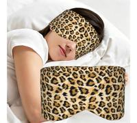 Fashion Brown Black Leopard Light Yellow, Sleep Mask for Home Travel, Full Eye Covers Light Blocking Eye Mask Sleep Eye and Ear Muffs