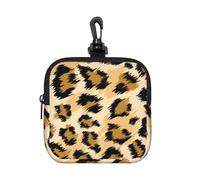 Fashion Brown Black Leopard Light Yellow, Square Zipper Storage Bag, Neoprene Coin Purse, Small Wallets, Change Pouch, Change Purse