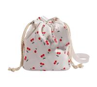 Fashion Bucket Bag for Women Girl Shoulder Bag Drawstring Crossbody Bag Female Beach Bag Cherries Pattern Messengers Bag