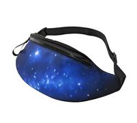 Fashion Bum Bag Blue Shining Stars, Fanny Pack for Women & Men, Casual Lightweight Adjustable Zippered Pockets Waist Bag for Travel, Sports, Hiking