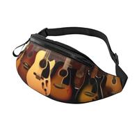 Fashion Bum Bag Guitar Collection, Fanny Pack for Women & Men, Casual Lightweight Adjustable Zippered Pockets Waist Bag for Travel, Sports, Hiking