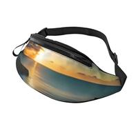 Fashion Bum Bag Hawaiian Seaside Sunset, Fanny Pack for Women & Men, Casual Lightweight Adjustable Zippered Pockets Waist Bag for Travel, Sports, Hiking