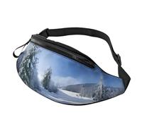 Fashion Bum Bag Winter Landscape, Fanny Pack for Women & Men, Casual Lightweight Adjustable Zippered Pockets Waist Bag for Travel, Sports, Hiking