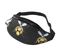 Fashion Bumble Bees Bum Bag Fanny Pack for Men Women, Large Waist Pack with Zip Pockets Adjustable Waist Bag for Fitness Exercising Climbing Running Hiking Dog Walking Outdoor