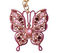 Fashion Butterfly Keychain Pendant Sweet Crystal Butterfly Hanging Decorations Keyring Charm for Purse Handbag Backpack