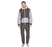 Fashion by Purdashian Onesies For Men | All In One Mens Pyjamas | Mens Onesies For Adults | Men's Nightwear | Soft & Warm Fleece Hooded Mens Loungewear (UK, Alpha, M, L, Regular, Regular, Grey)