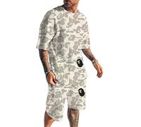 Fashion Camo Shark Shirt and Pants Big Mouth Tracksuits Beach Pants Swim Trunks Suit for Men Women, N, XXL