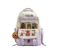 Fashion Capybara Backpack with Spacious Interior Nylon School Bag Casual Daypack for Adventures and Short Trips