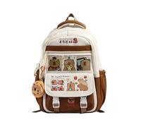 Fashion Capybara Backpack with Spacious Interior Nylon School Bag Casual Daypack for Adventures and Short Trips