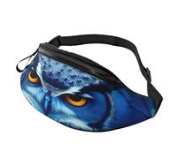 Fashion Casual Blue Owl Bum Bag – Adjustable Fanny Pack, Hip Pack, Waist Bag for Women & Men – Durability, Lightweight, Secure Zip Waistpacks for Hiking, Travel & Outdoor