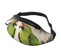 Fashion Casual Couple Parrots Olive Bum Bag – Adjustable Fanny Pack, Hip Pack, Waist Bag for Women & Men – Durability, Lightweight, Secure Zip Waistpacks for Hiking, Travel & Outdoor