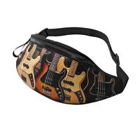 Fashion Casual Guitar Bass Music Musical Instruments Bum Bag - Adjustable Fanny Pack, Hip Pack, Waist Bag for Women & Men - Durability, Lightweight, Secure Zip Waistpacks for Hiking, Travel & Outdoor