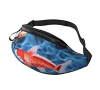 Fashion Casual Japanese Red Carp Bum Bag â€“ Adjustable Fanny Pack, Hip Pack, Waist Bag for Women & Men â€“ Durability, Lightweight, Secure Zip Waistpacks for Hiking, Travel & Outdoor