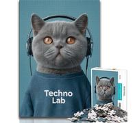 Fashion Cat 1000 Pieces Jigsaw Puzzles for Adults And Teens,Learning Educational Toys Family Games Unique Birthday And Gifts 38x26cm