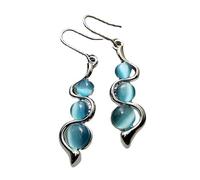 Fashion Cat Eye Gemstone Earrings Colorful Opal Dangle Earrings Elegant Artificial Crystal Women Ear Accessories Party