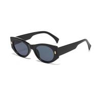 Fashion Cat Eye Luxury Sunglasses for Women Retro Rivets Men Gradient Uv400 (Black Grey,One Size)